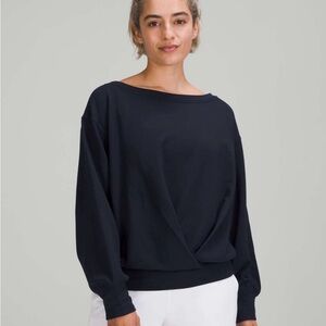 lululemon athletica Black Pleated Modal Pullover